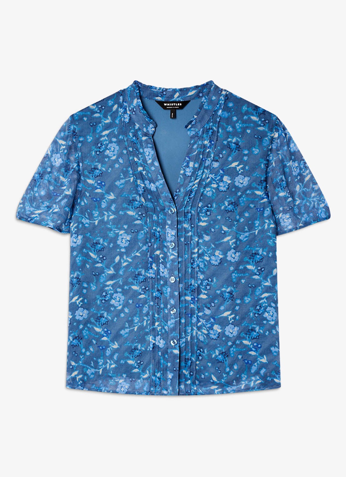 Whistles Ditsy Floral blouse met print  - voorkant blauw