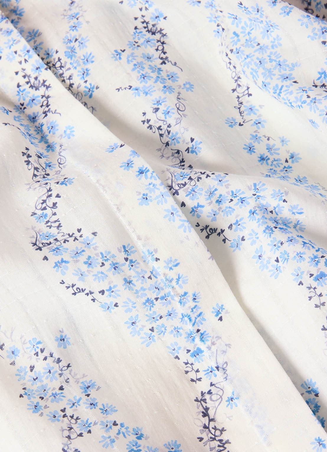 Whistles Ditsy Stem blouse met print en pofmouw - detail 6 lichtblauw