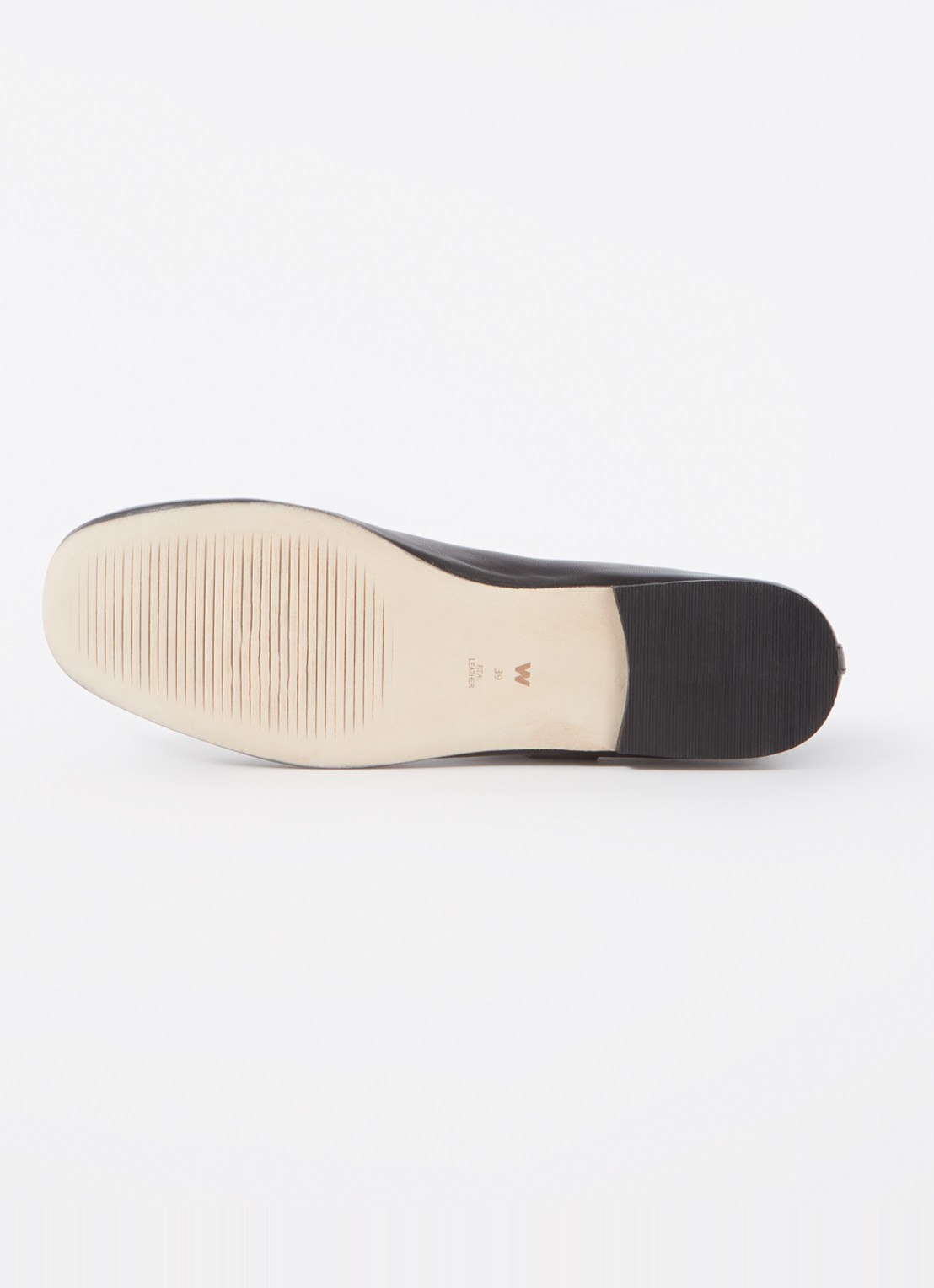 Whistles Elba ballerina van schapenleer - detail 5 zwart