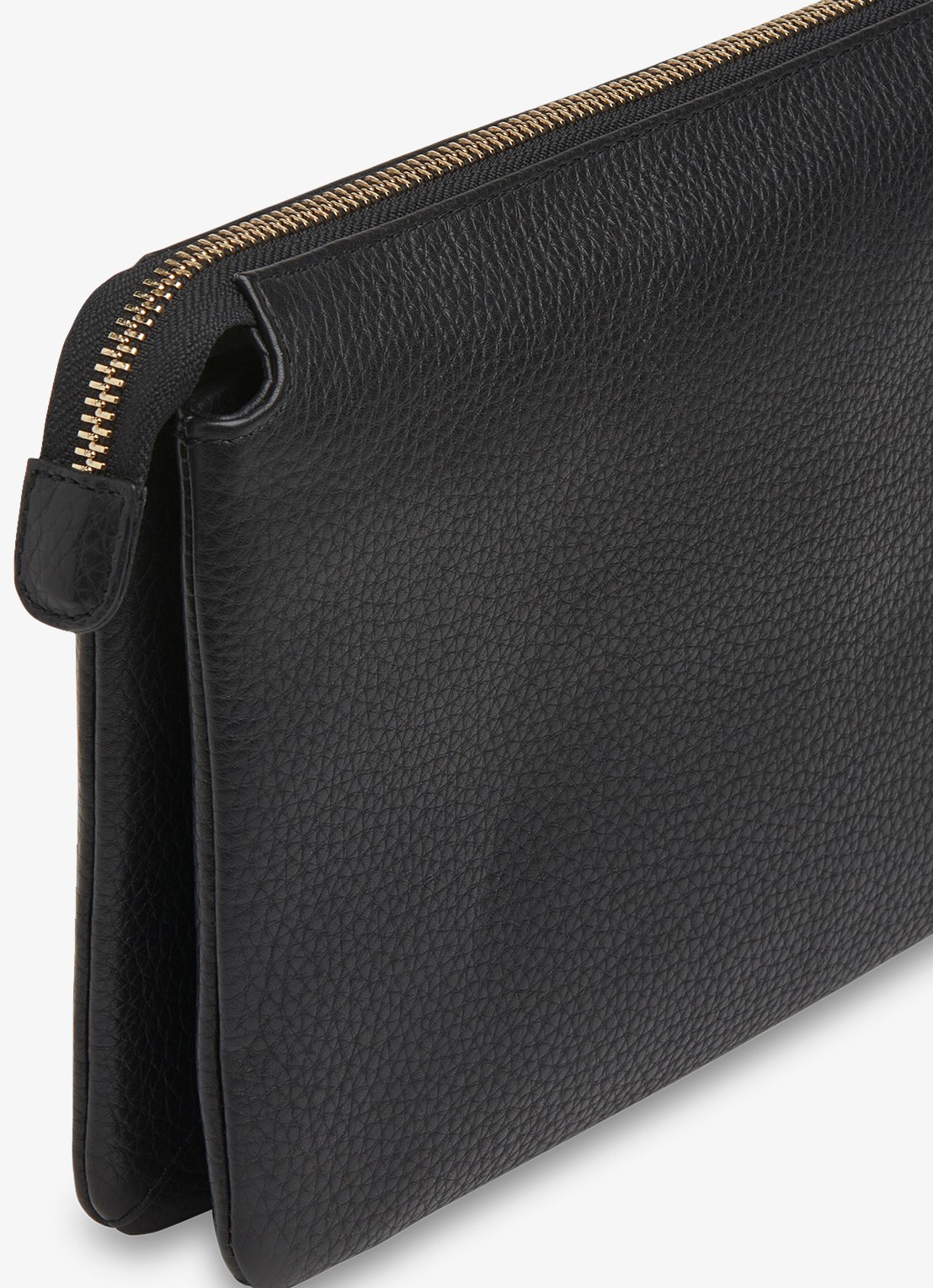 Whistles Elita clutch van leer met logo - detail zwart