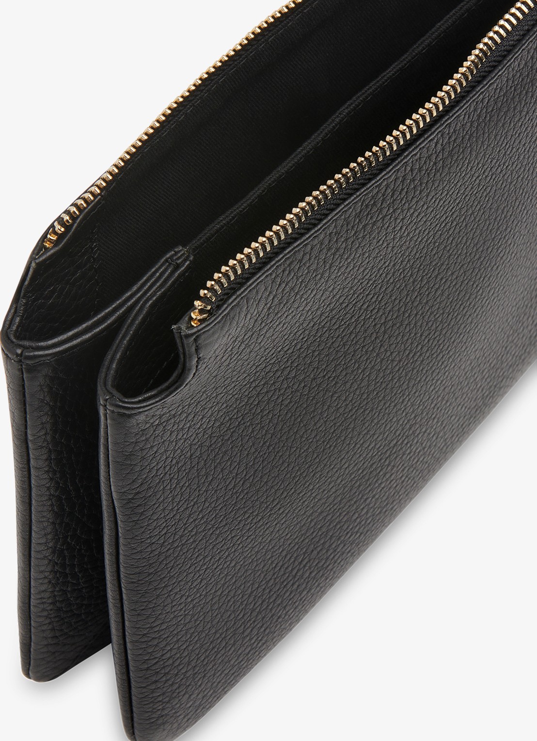 Whistles Elita clutch van leer met logo - detail 2 zwart