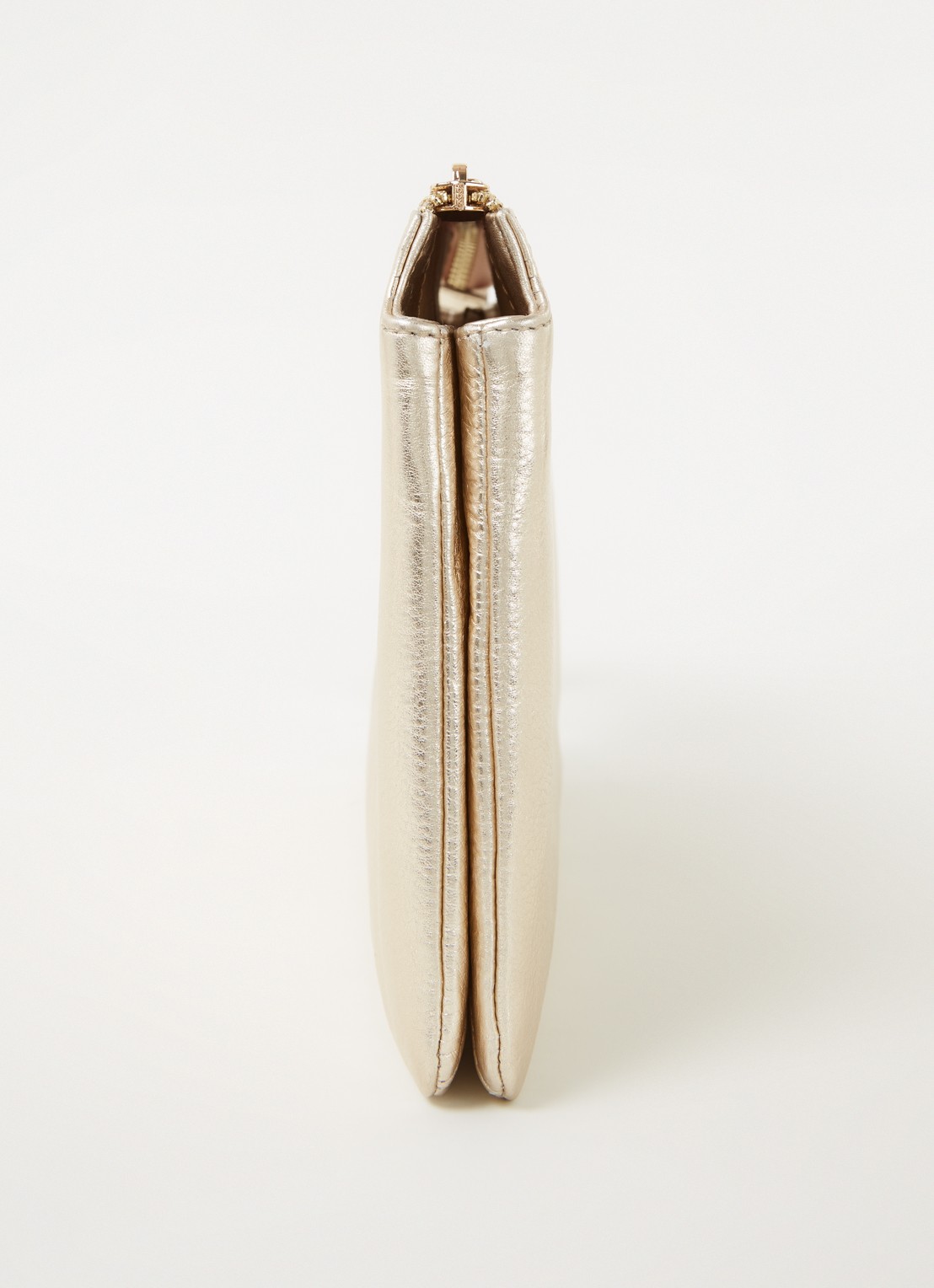 Whistles Elita clutch van leer met metallic finish - detail 3 goud