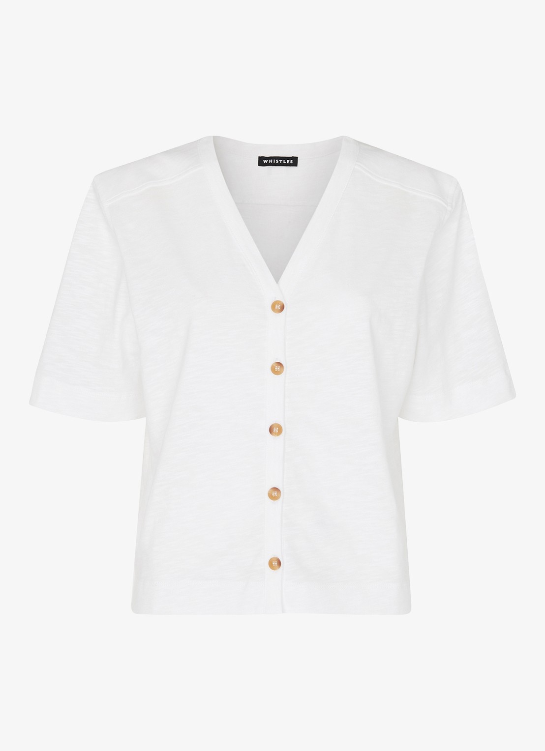 Whistles Ella blouse met gemêleerd dessin - voorkant wit