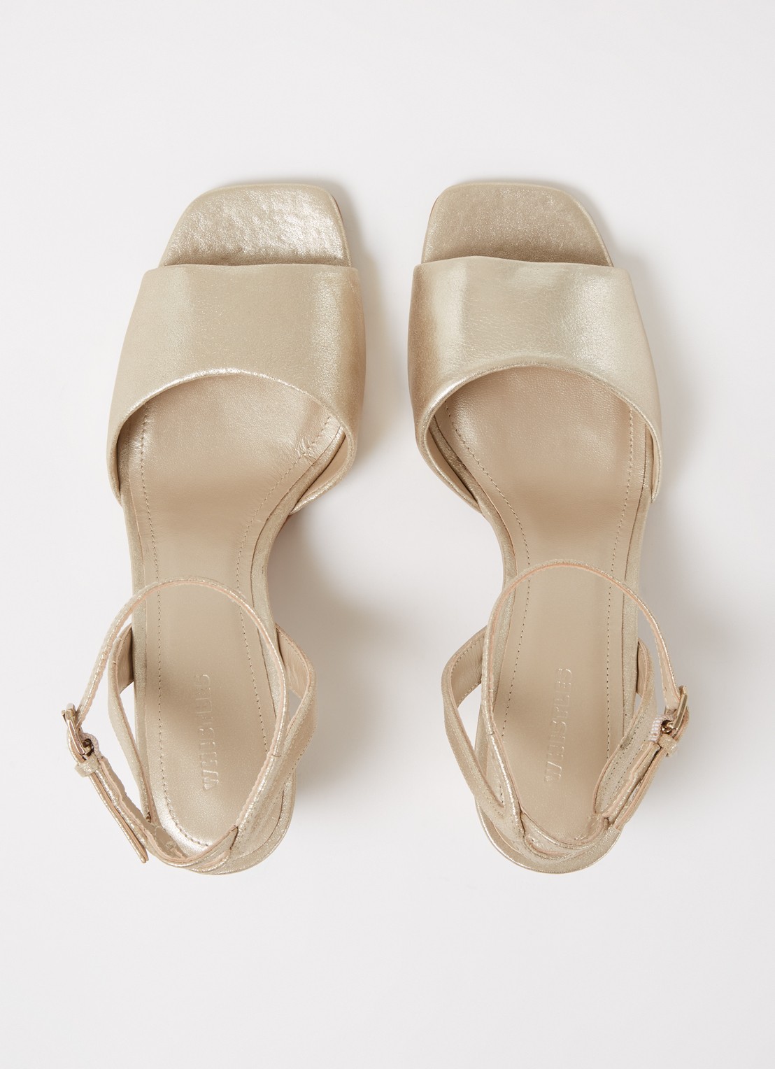 Whistles Emerson sandalette van leer met metallic finish - detail 3 goud