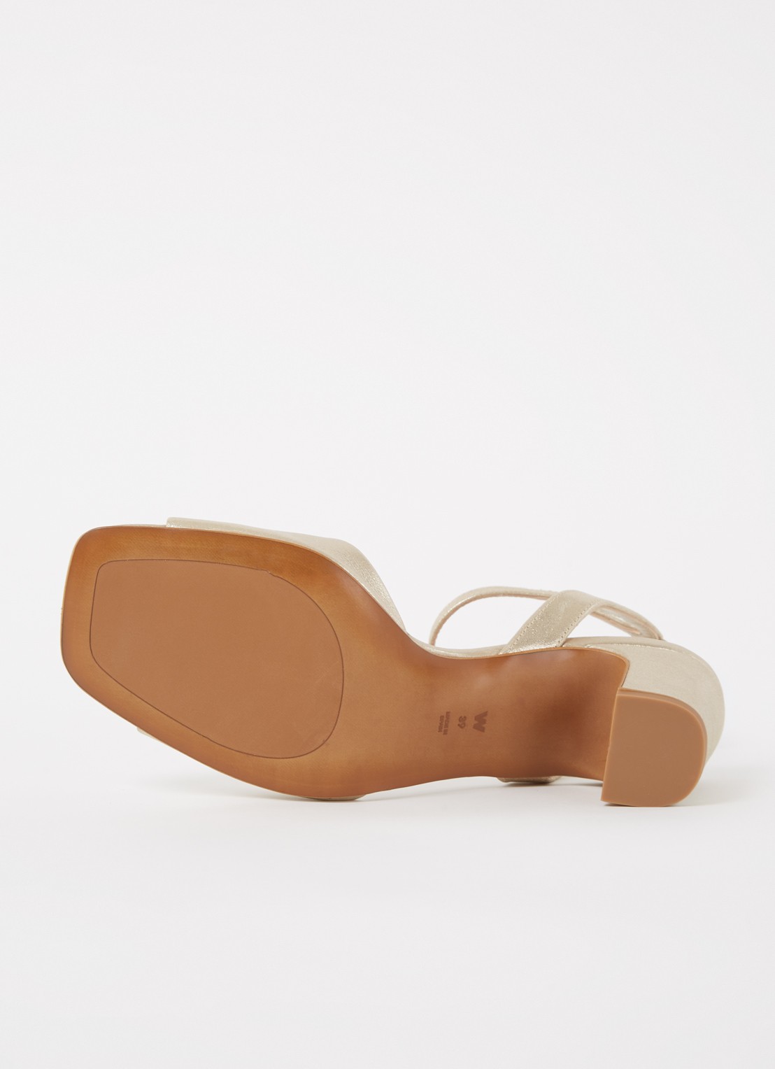 Whistles Emerson sandalette van leer met metallic finish - detail 4 goud