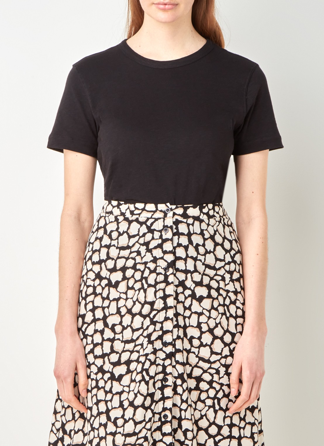 Whistles Emily T-shirt met ronde hals - detail zwart