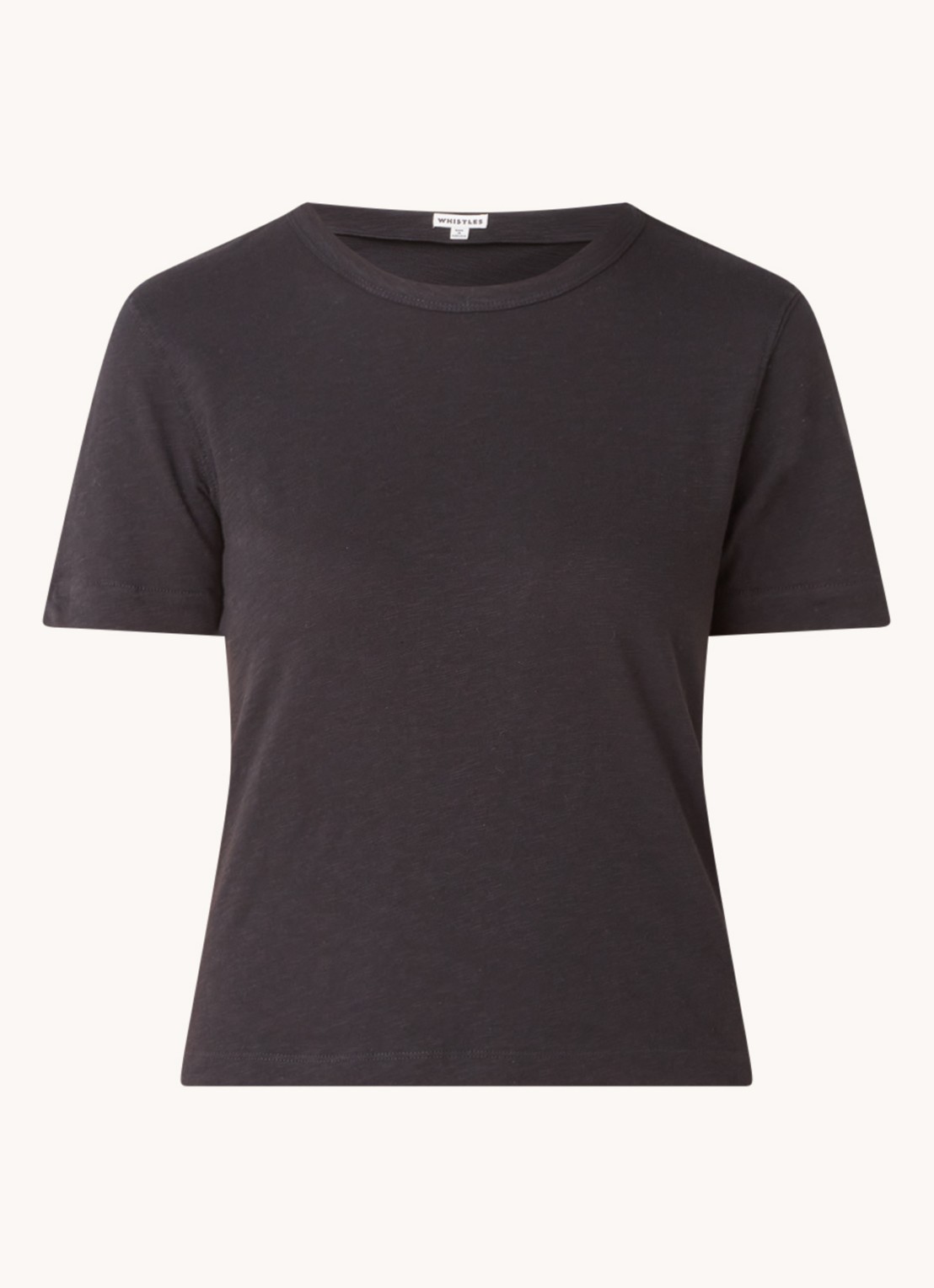 Whistles Emily T-shirt met ronde hals - voorkant 2 zwart