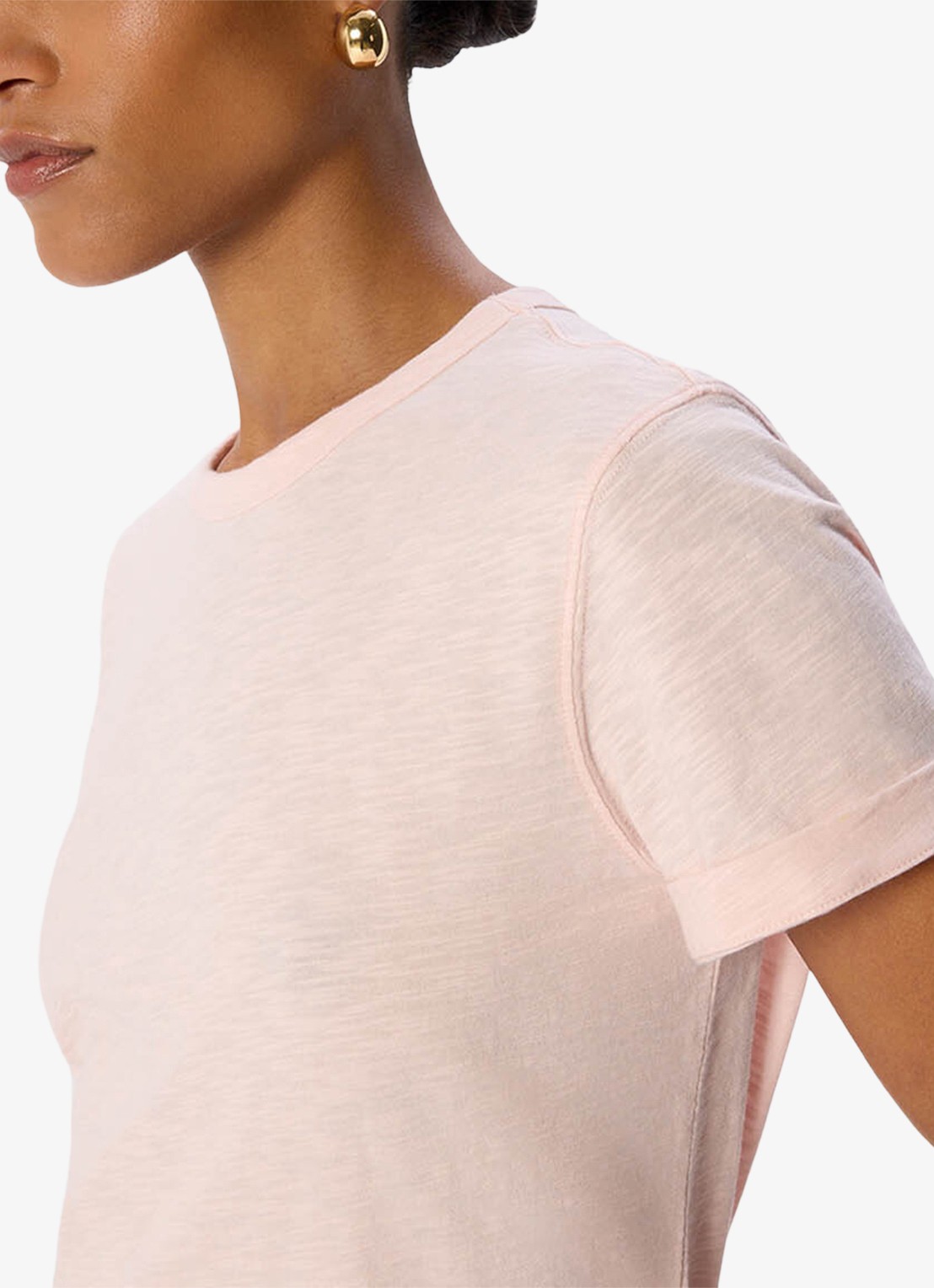 Whistles Emily Ultimate T-shirt met ronde hals - detail 2 roze