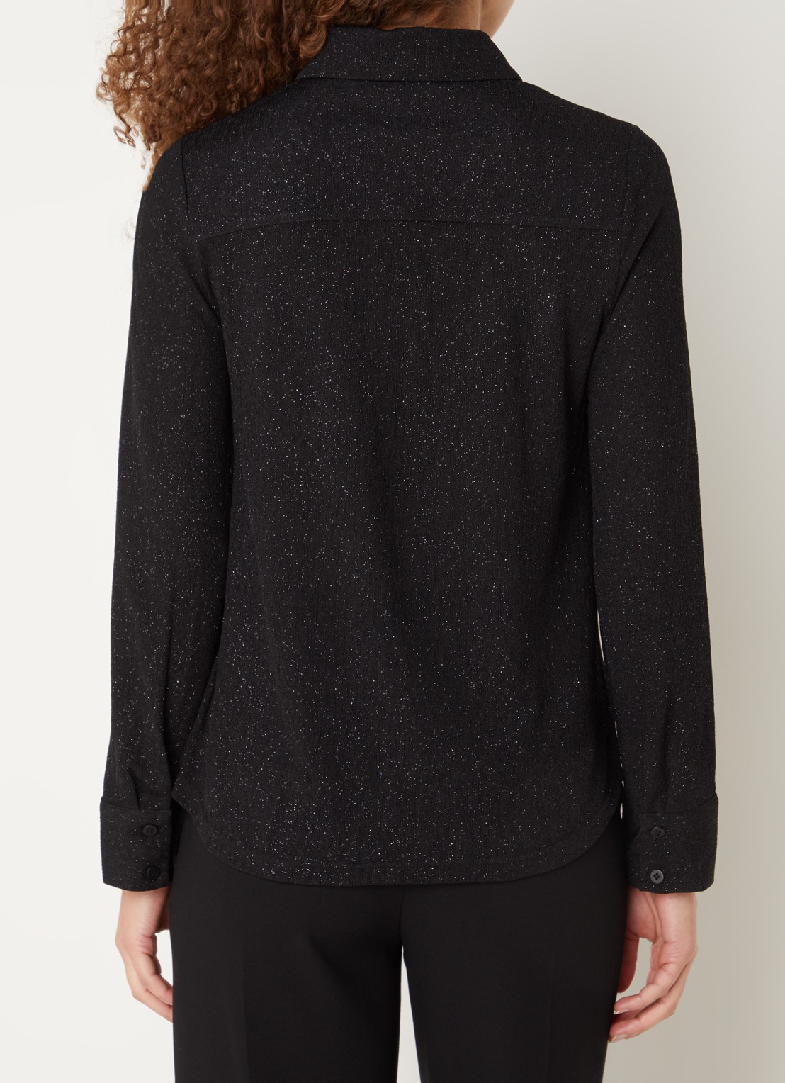 Whistles Eva blouse met lurex - achterkant 4 zwart