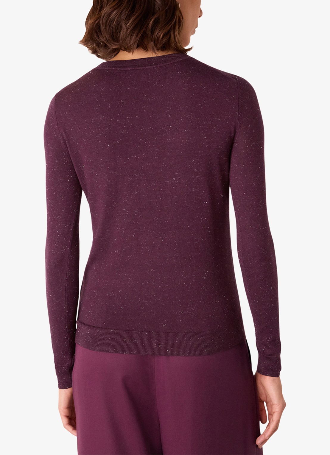 Whistles Fijngebreide top met lurex - achterkant 4 bordeauxrood
