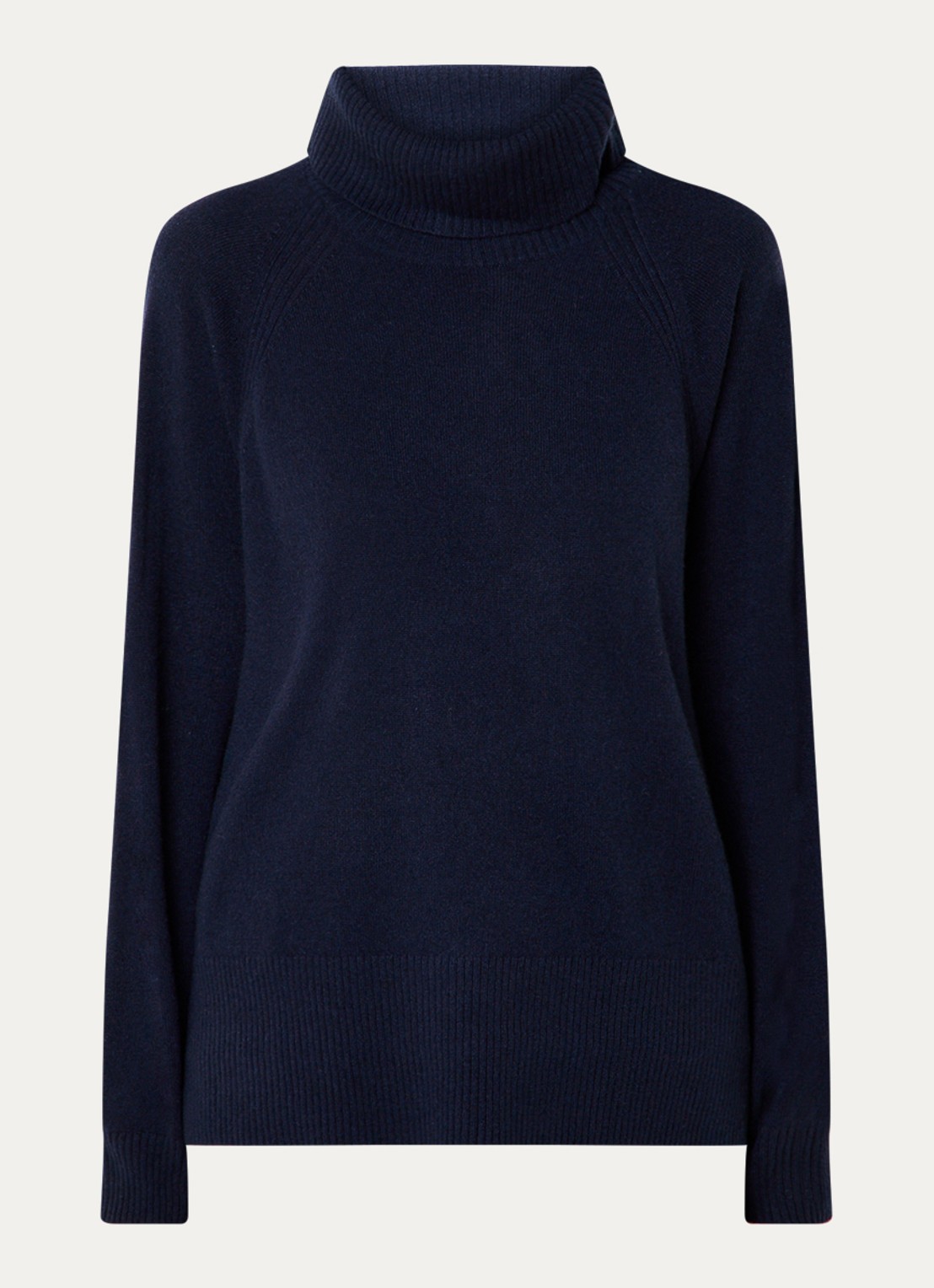 Whistles Fijngebreide trui van kasjmier met col - voorkant 3 donkerblauw