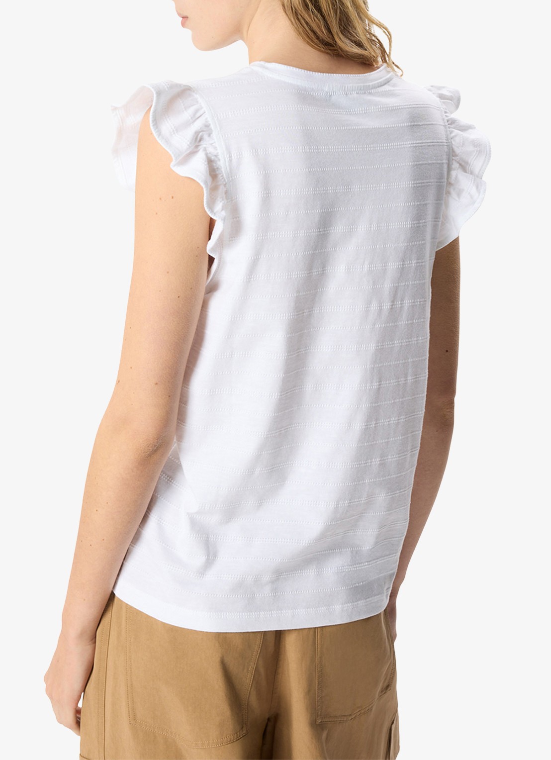 Whistles Frill top met broderie  - achterkant 7 wit