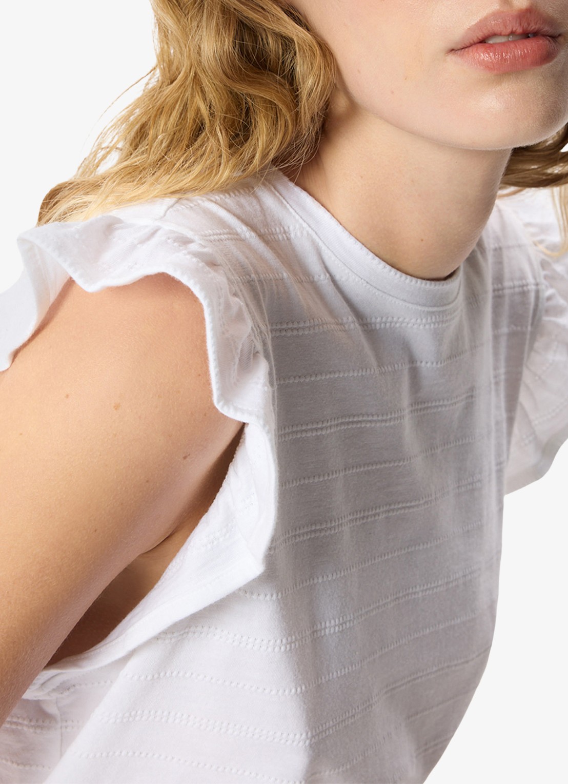 Whistles Frill top met broderie  - detail 5 wit
