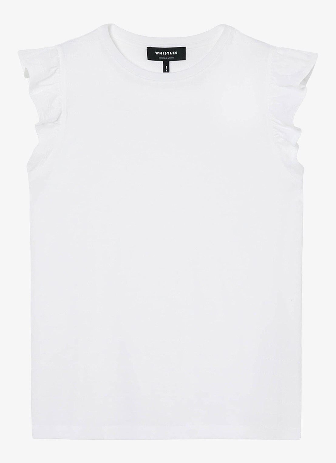Whistles Frill top met broderie  - voorkant wit