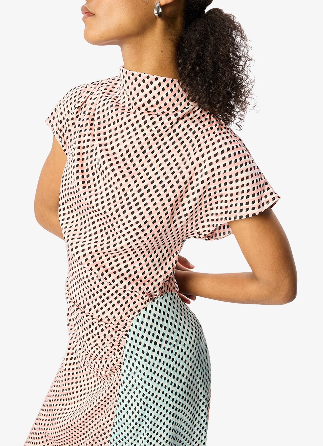 Whistles Graphic Check maxi jurk met grafische print - detail 5 roze