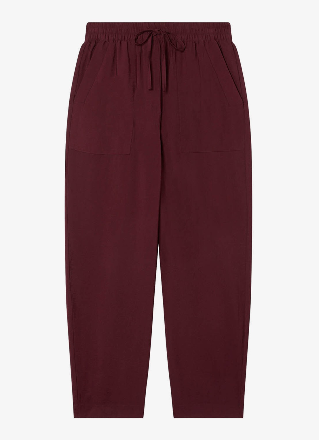 Whistles High waist cropped straight fit broek met steekzakken - voorkant 2 bordeauxrood