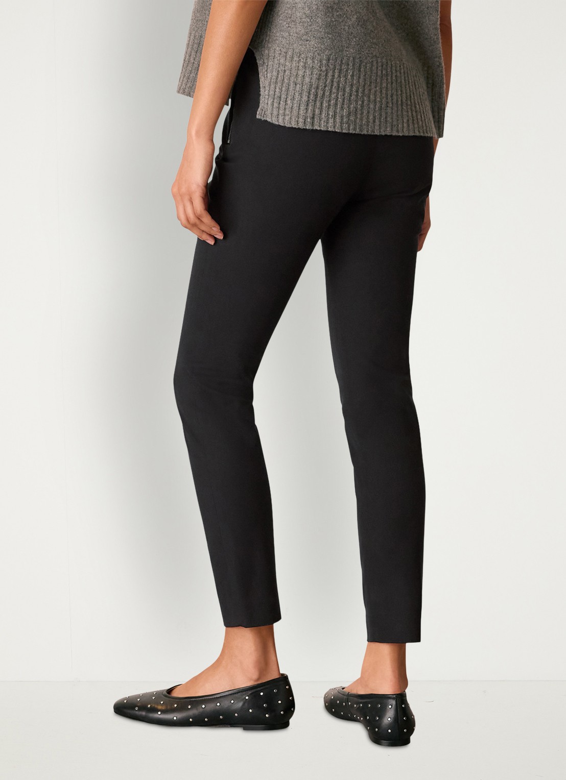 Whistles High waist skinny fit broek met stretch - achterkant zwart