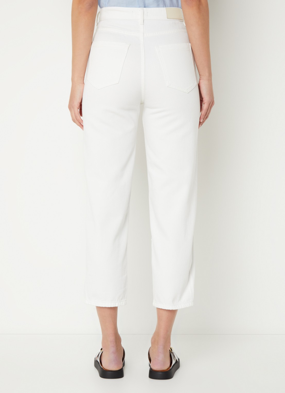 Whistles High waist tapered cropped jeans met gekleurde wassing - achterkant wit