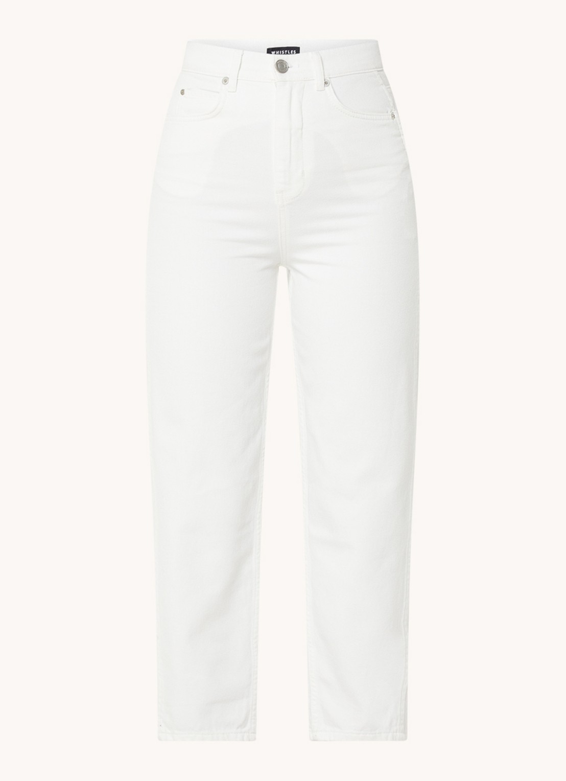 Whistles High waist tapered cropped jeans met gekleurde wassing - voorkant 2 wit