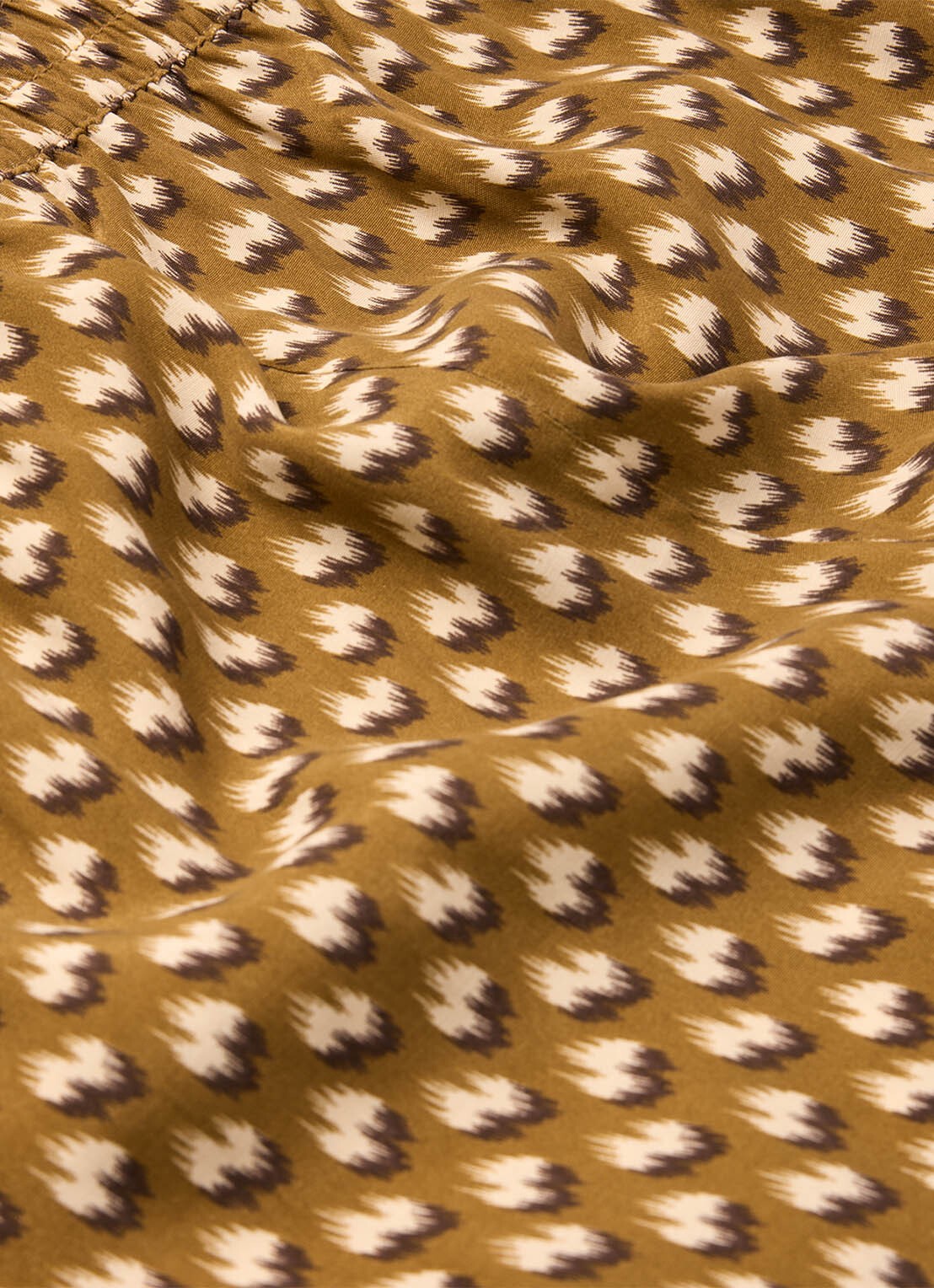 Whistles Ikat high waist wide fit palazzo met steekzakken - detail 6 bronsgroen