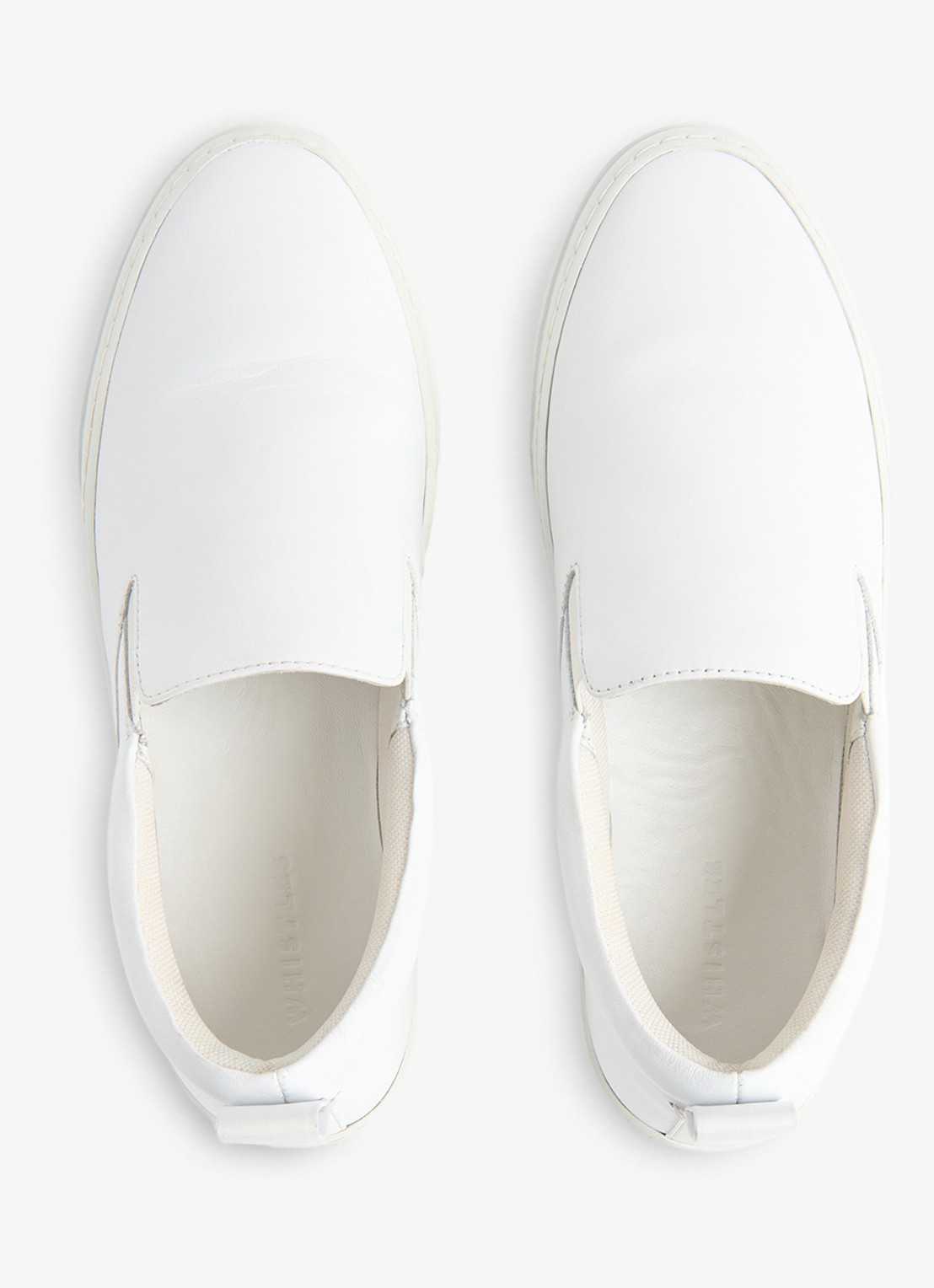 Whistles Kinsley sneaker van schapenleer - detail wit