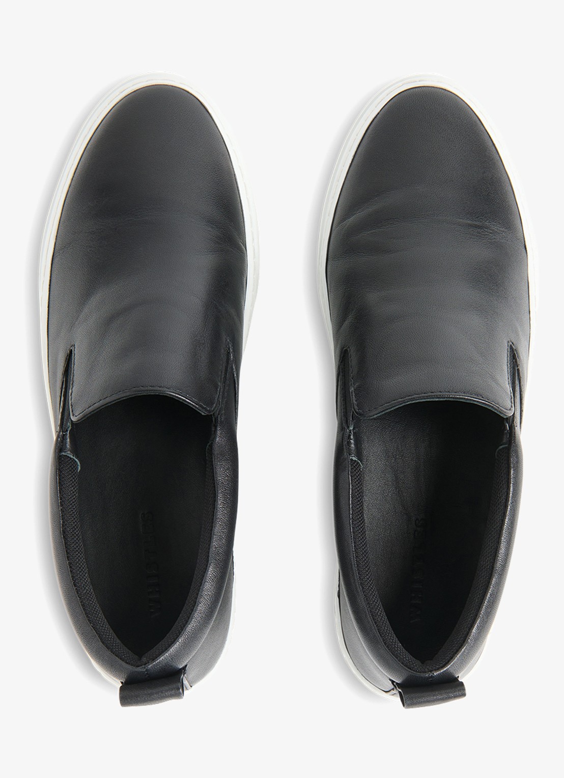 Whistles Kinsley sneaker van schapenleer - detail zwart