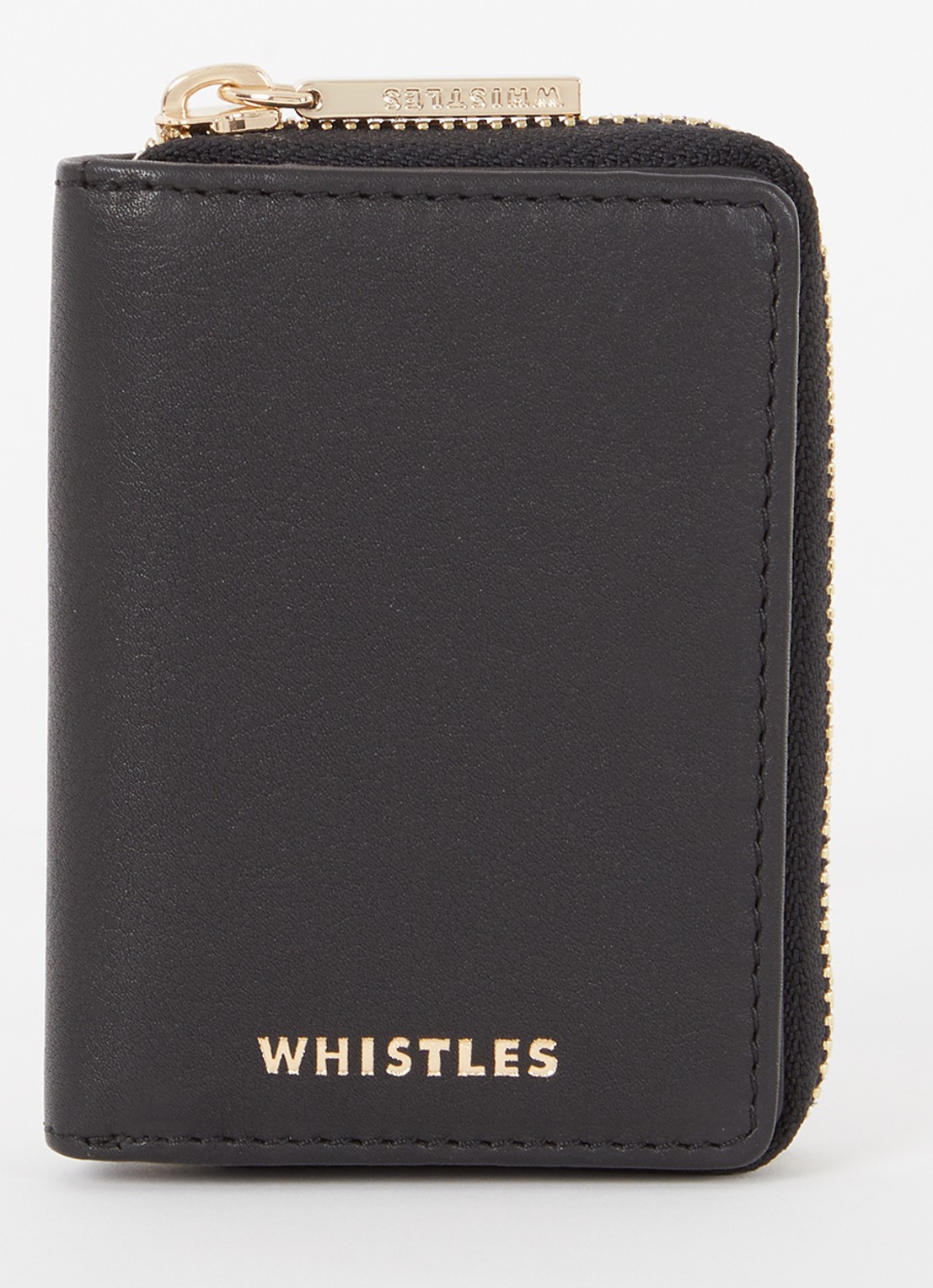 Whistles Koa portemonnee van leer met logo - voorkant zwart
