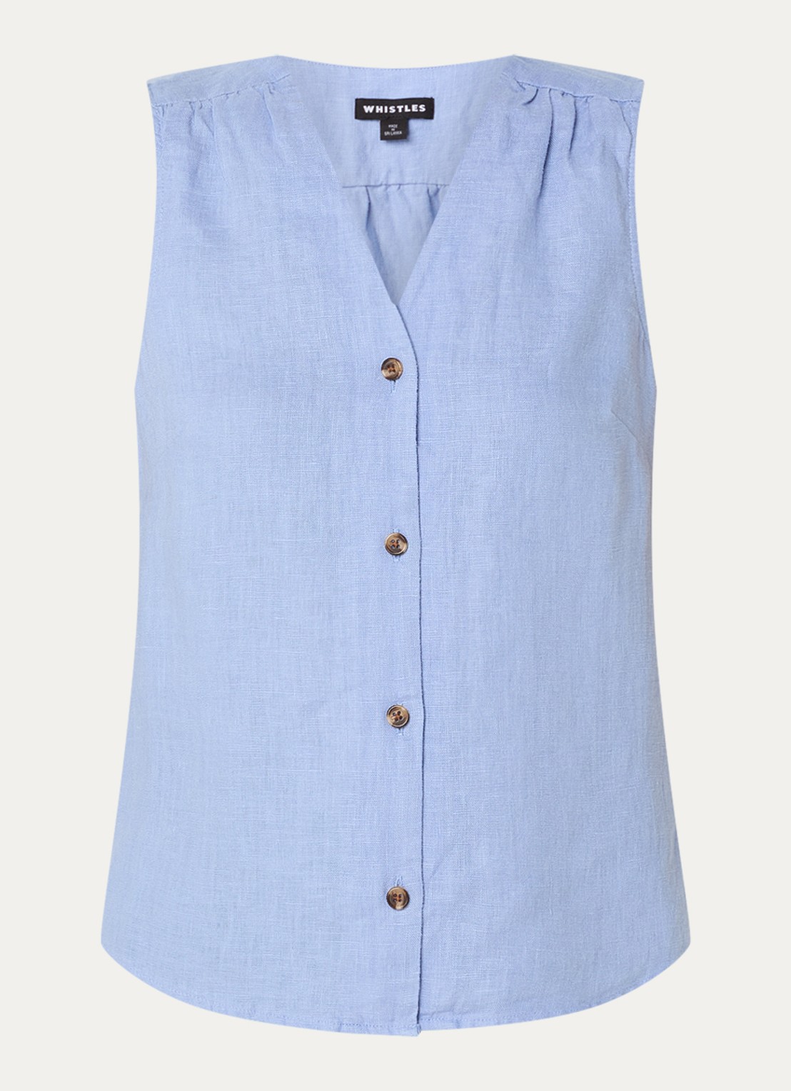 Whistles Laura gilet van linnen - voorkant blauwgrijs