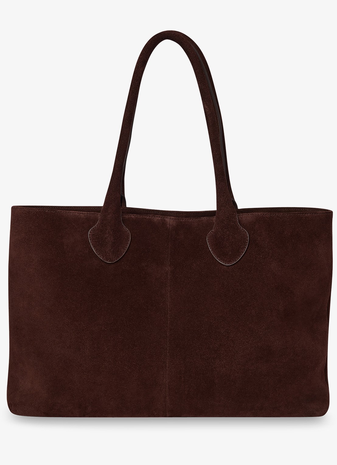 Whistles Leandra shopper van suède - achterkant 4 chocoladebruin