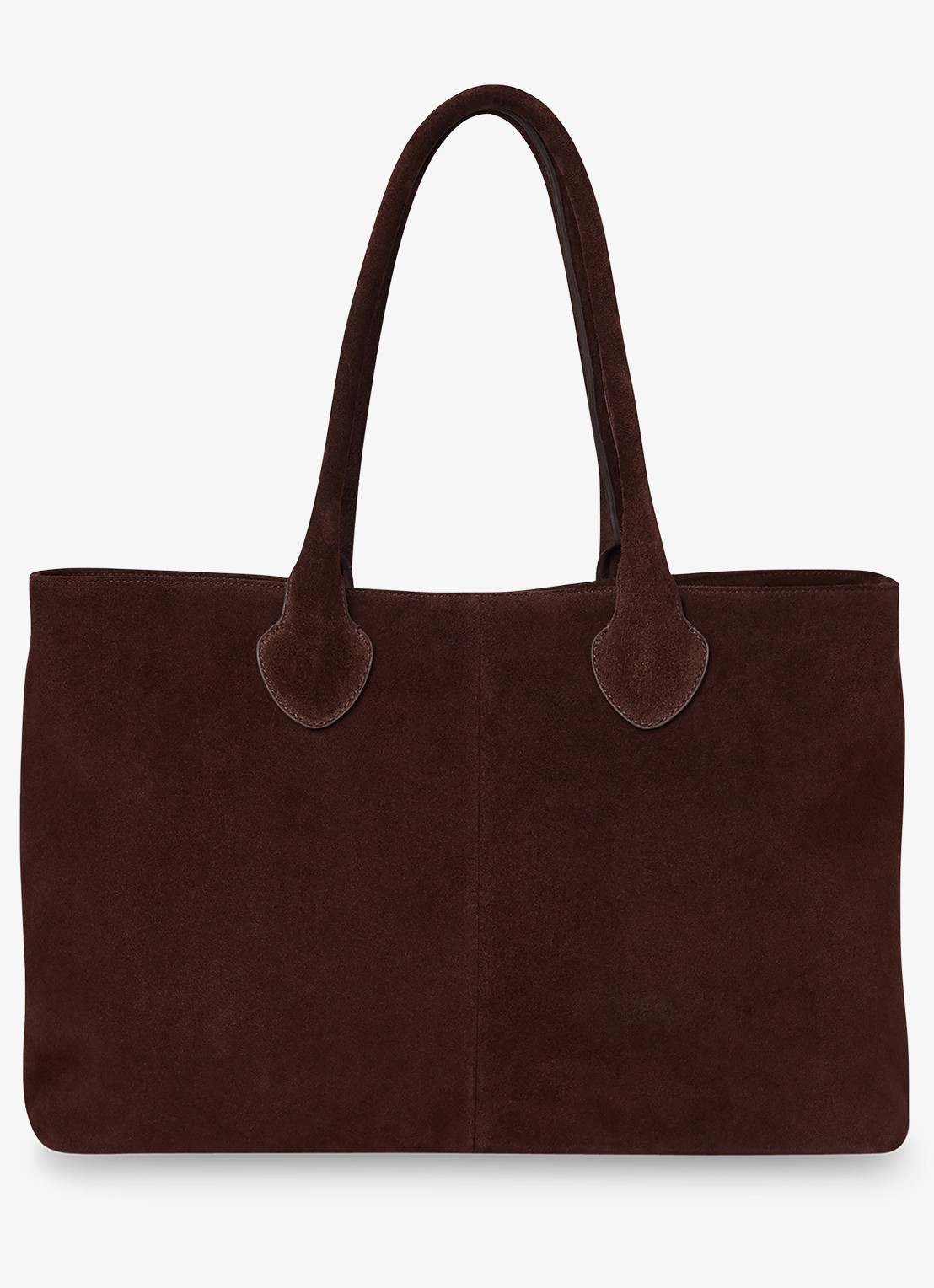 Whistles Leandra shopper van suède - voorkant chocoladebruin