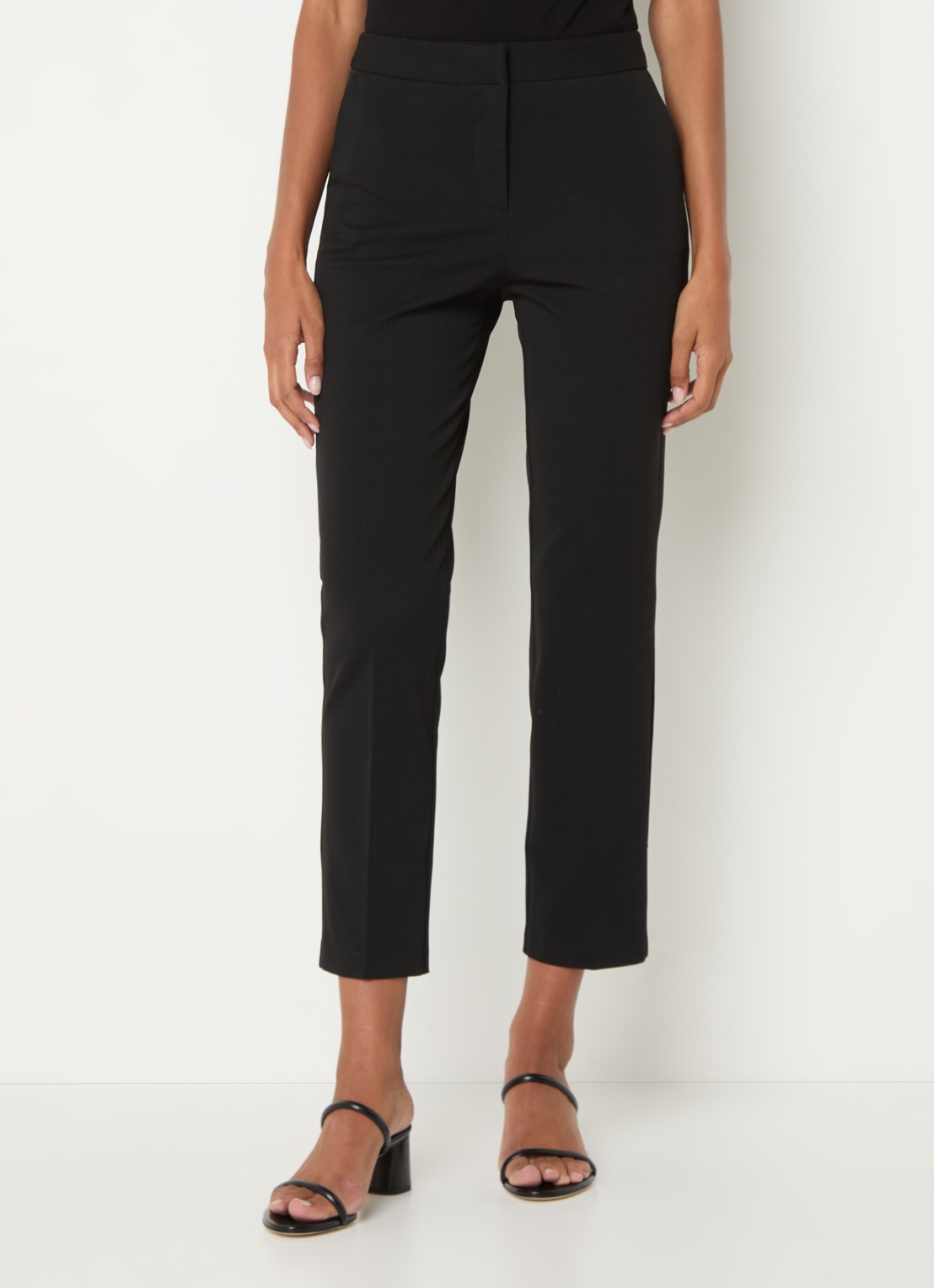 Whistles Lily high waist cropped slim fit pantalon met steekzakken - detail 4 zwart
