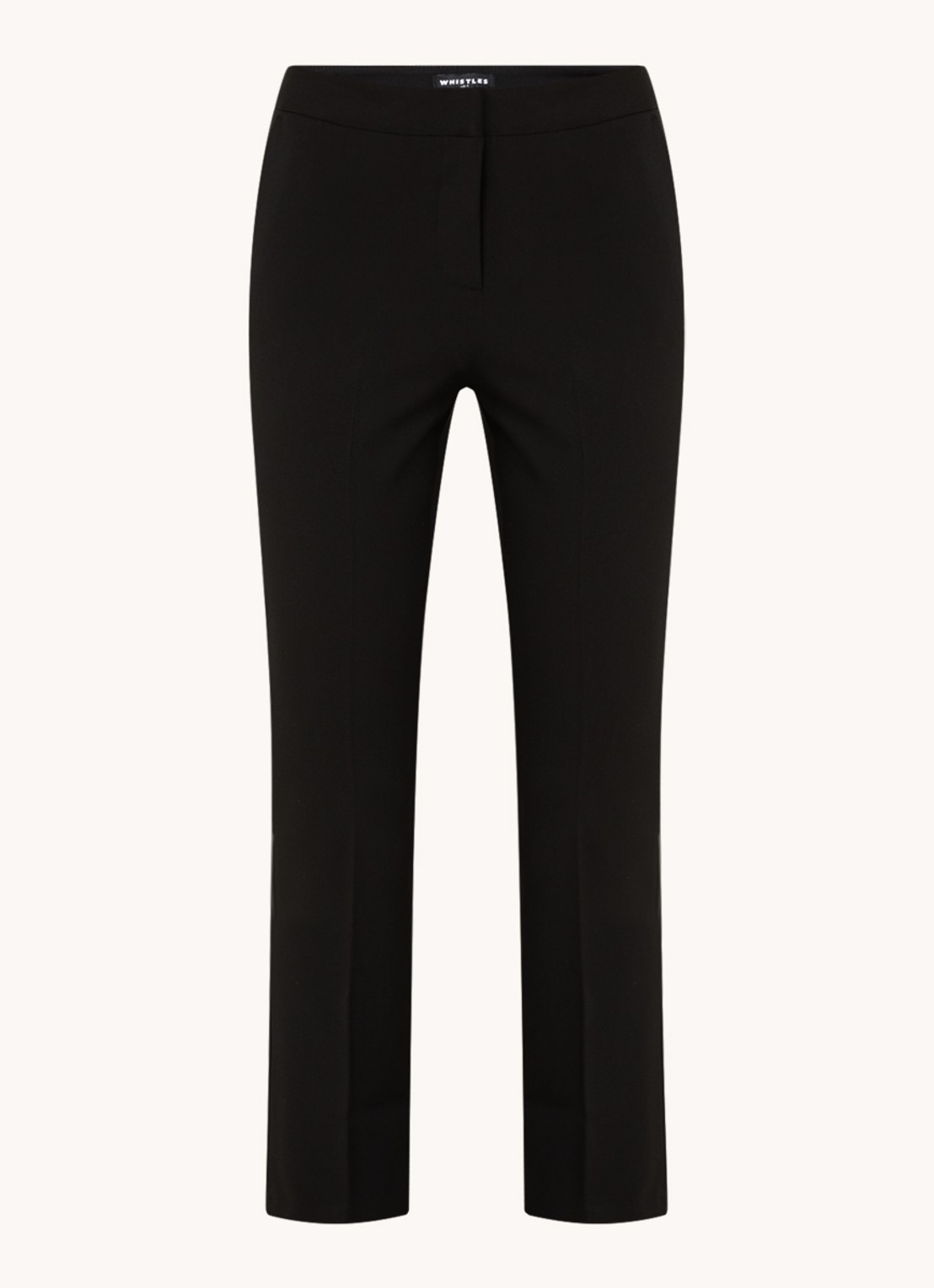 Whistles Lily high waist cropped slim fit pantalon met steekzakken - voorkant 2 zwart