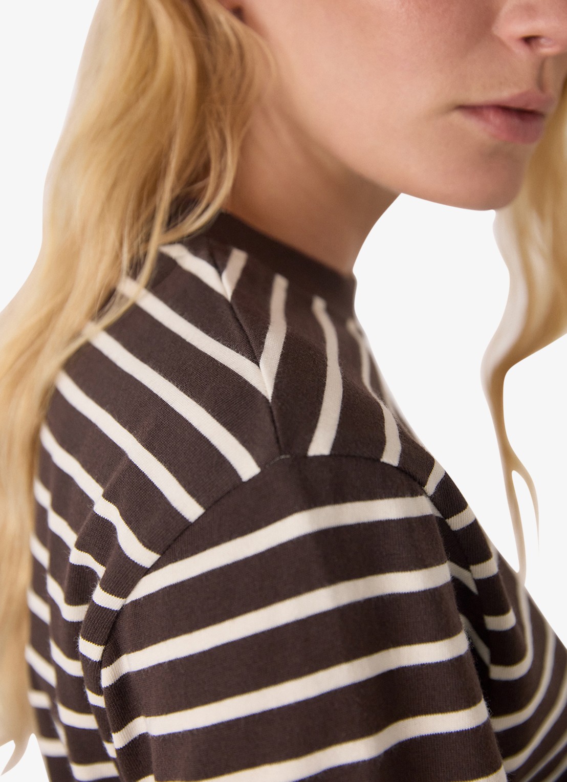 Whistles Longsleeve met streepprint - detail 4 bruin