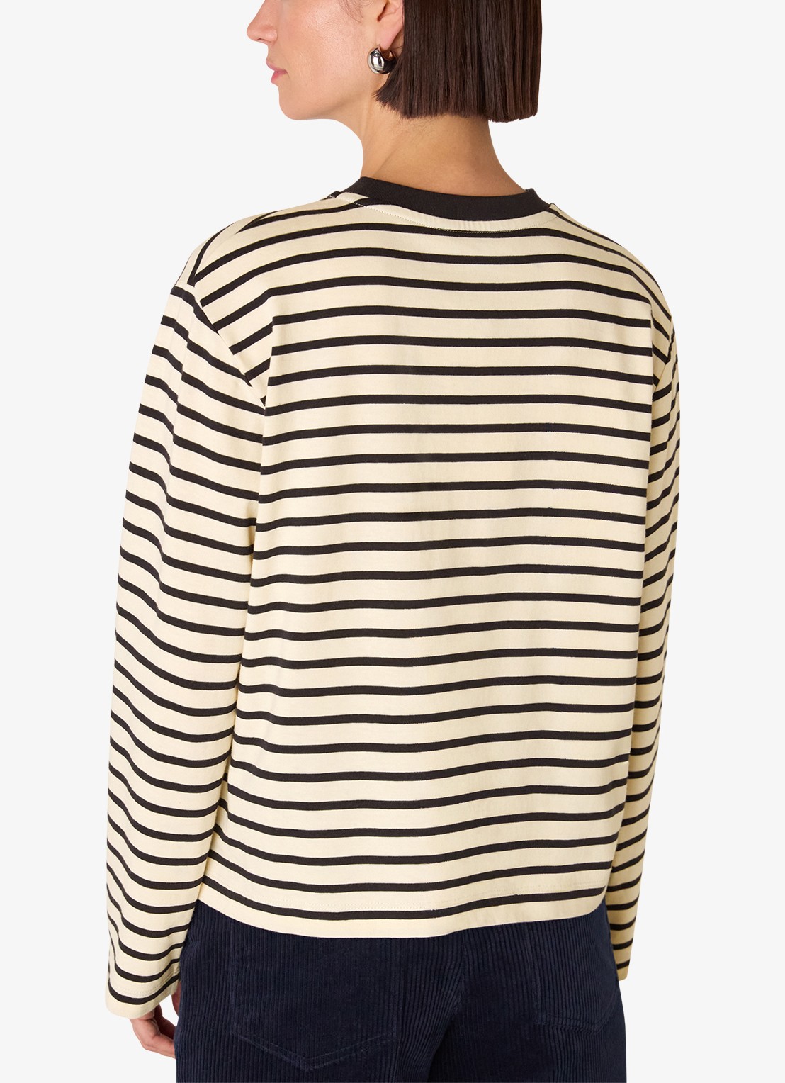 Whistles Longsleeve met streepprint - achterkant creme