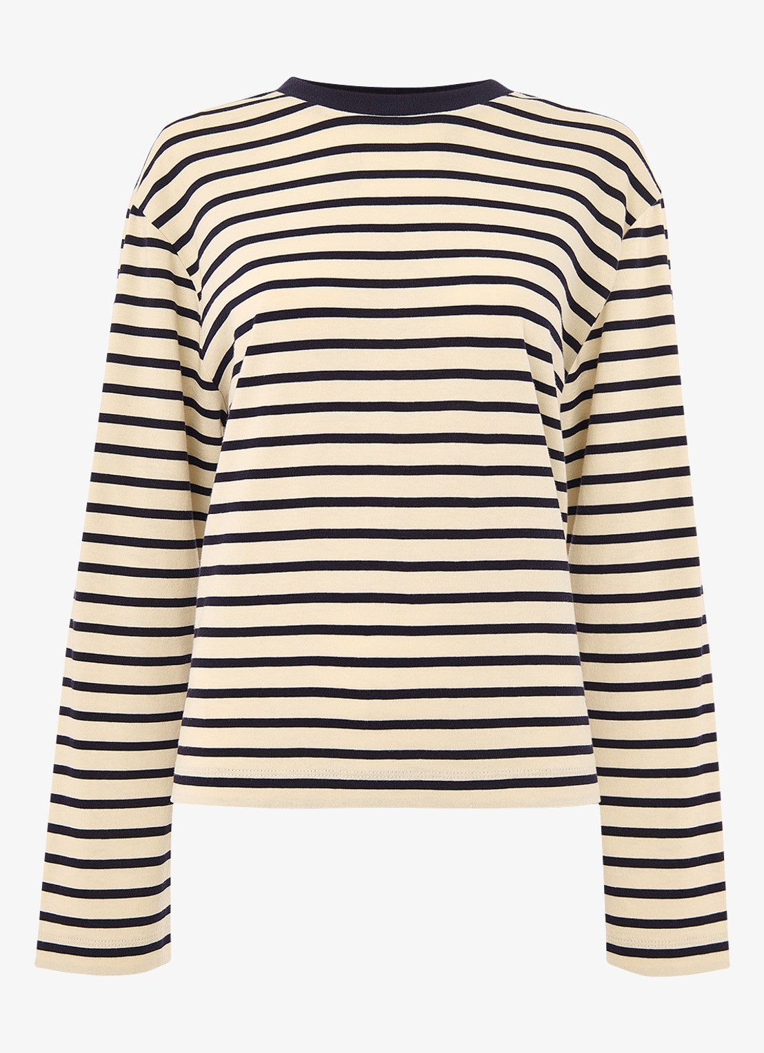 Whistles Longsleeve met streepprint - voorkant 2 creme
