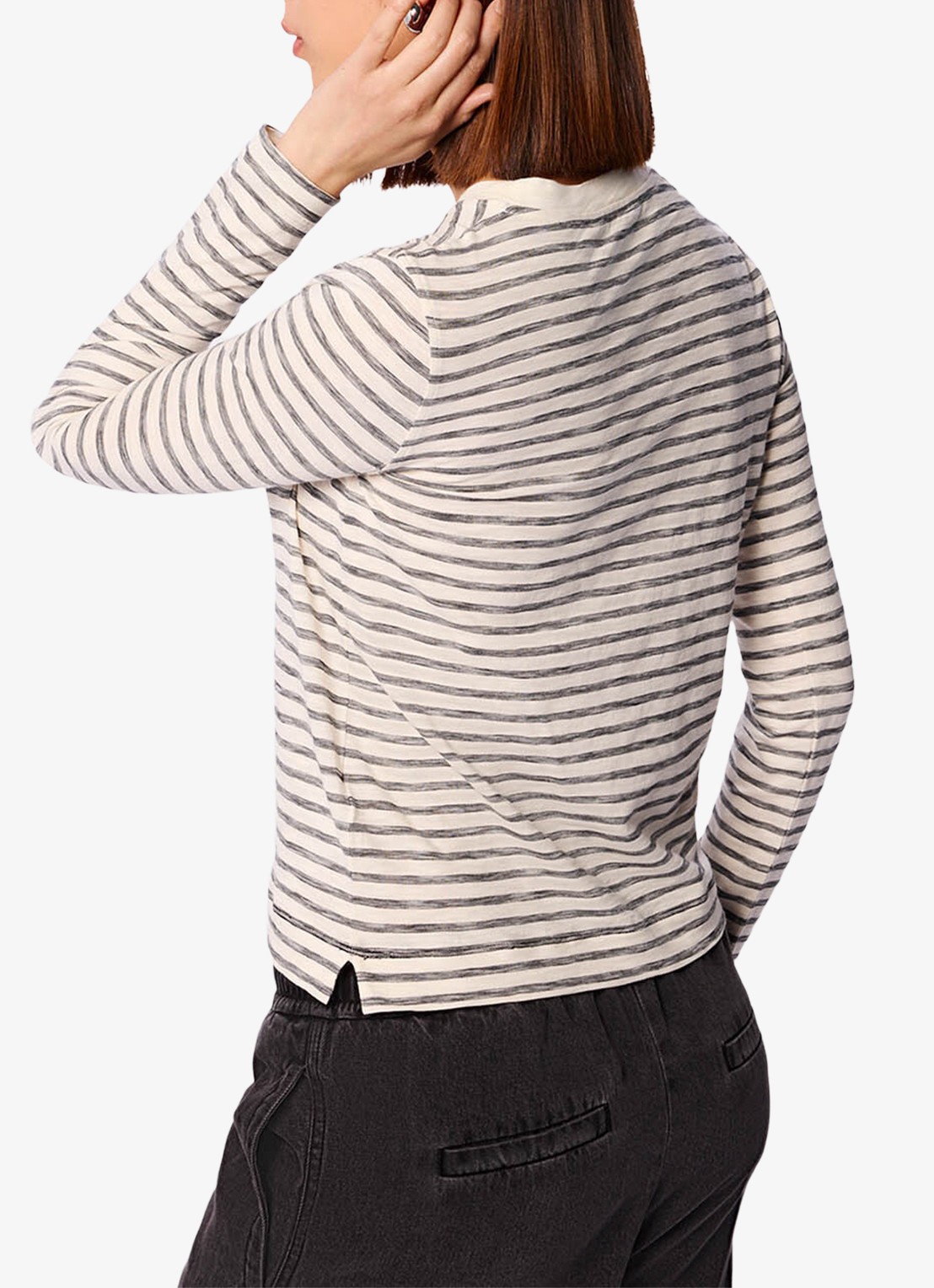 Whistles Longsleeve met streepprint - achterkant beige