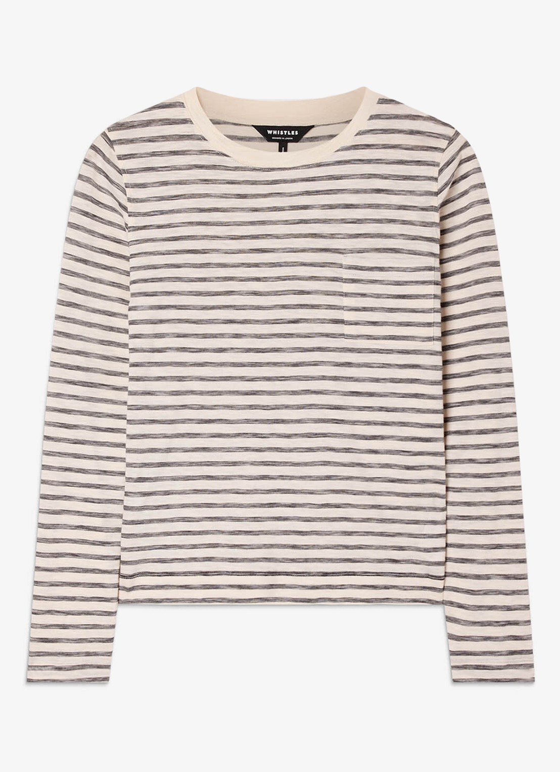 Whistles Longsleeve met streepprint - voorkant 2 beige