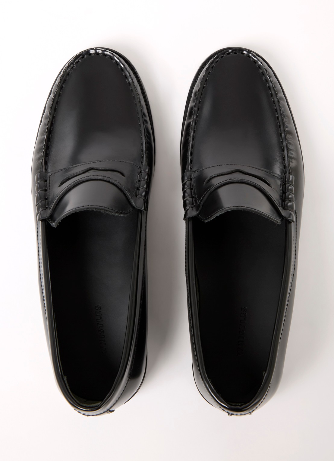 Whistles Manny loafer van leer - detail 3 zwart