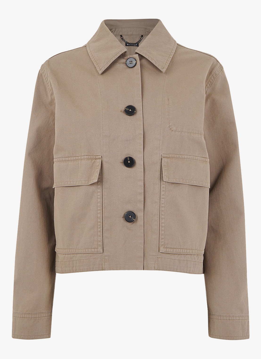 Whistles Marie jack met klepzakken - voorkant 2 khaki