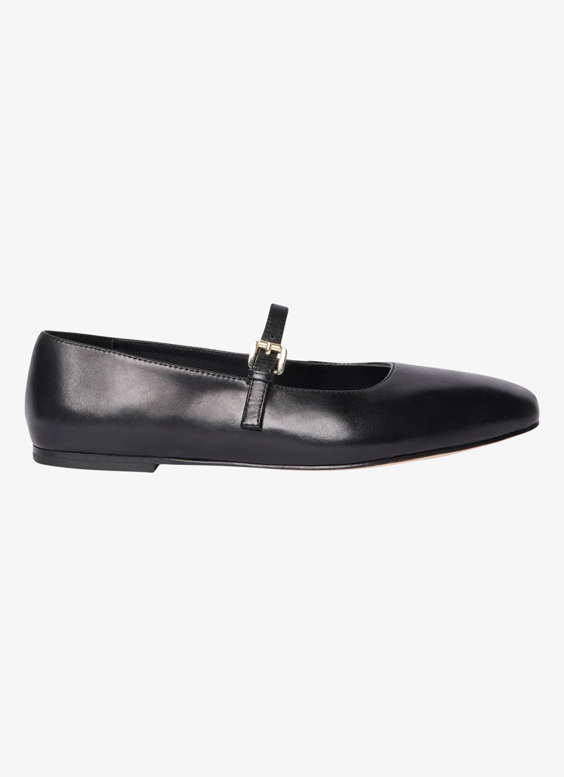 Whistles Mary Jane ballerina van leer - voorkant zwart