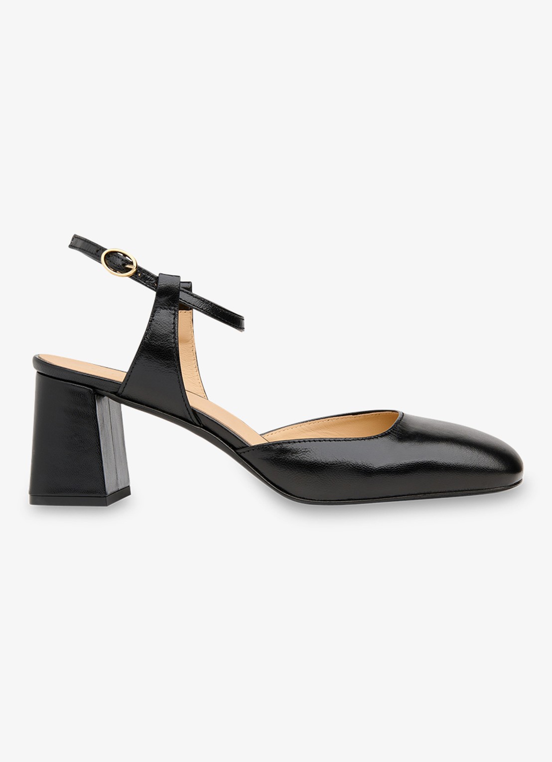 Whistles Matilda slingback van geitenleer - voorkant zwart
