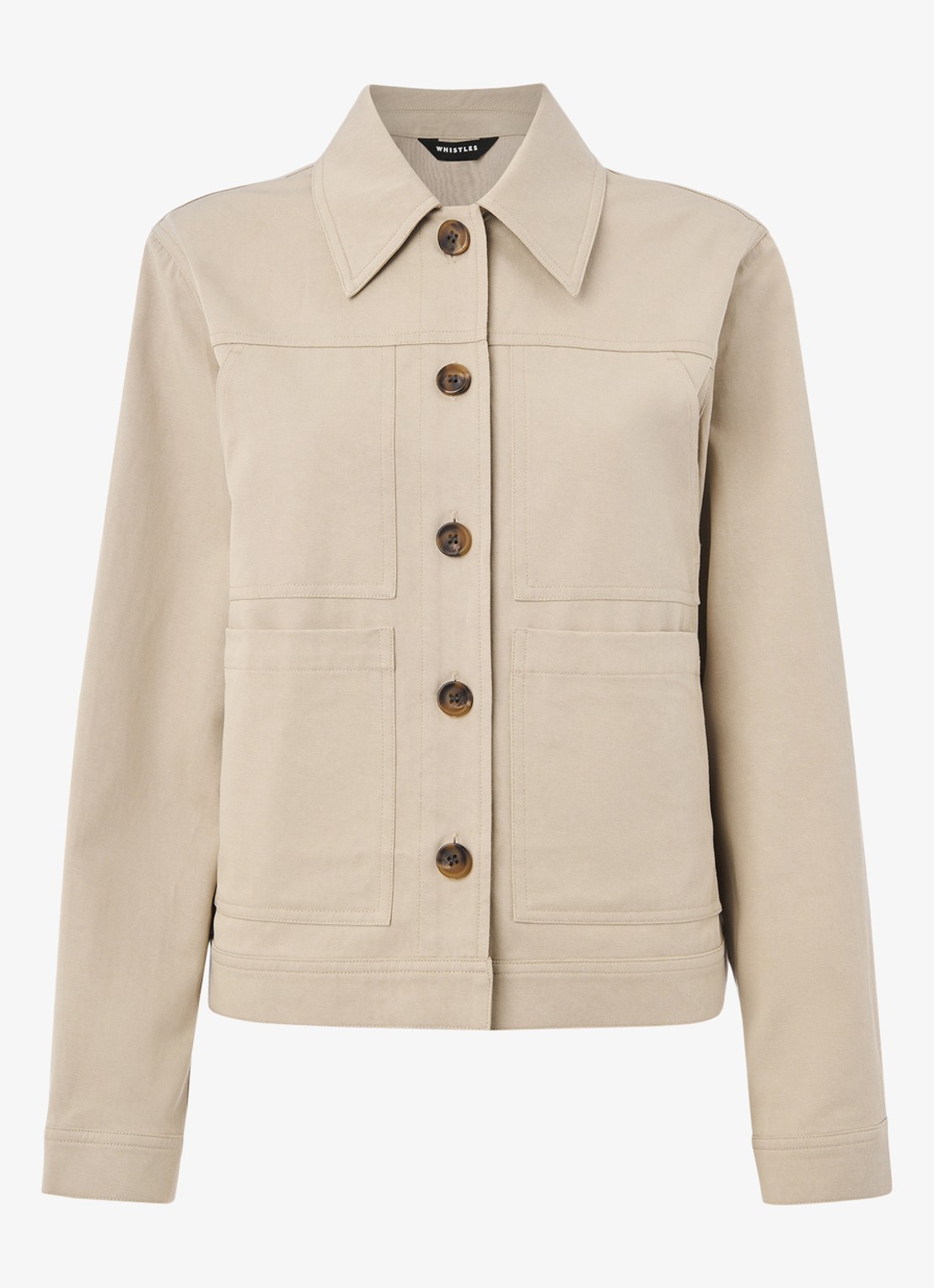 Whistles Mia jack met steekzakken - voorkant 4 taupe