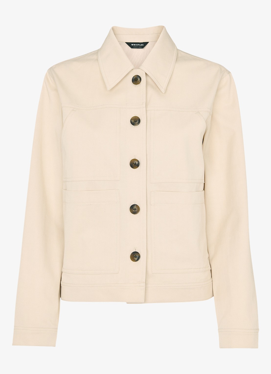 Whistles Mia jack met steekzakken - voorkant 2 naturel