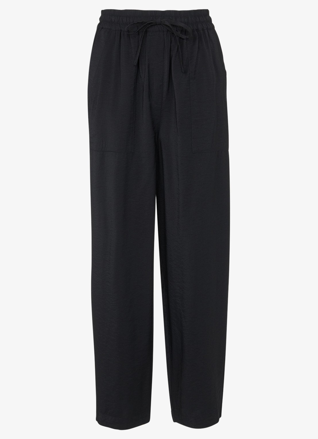 Whistles Mid waist regular fit broek met trekkoord - voorkant 2 zwart