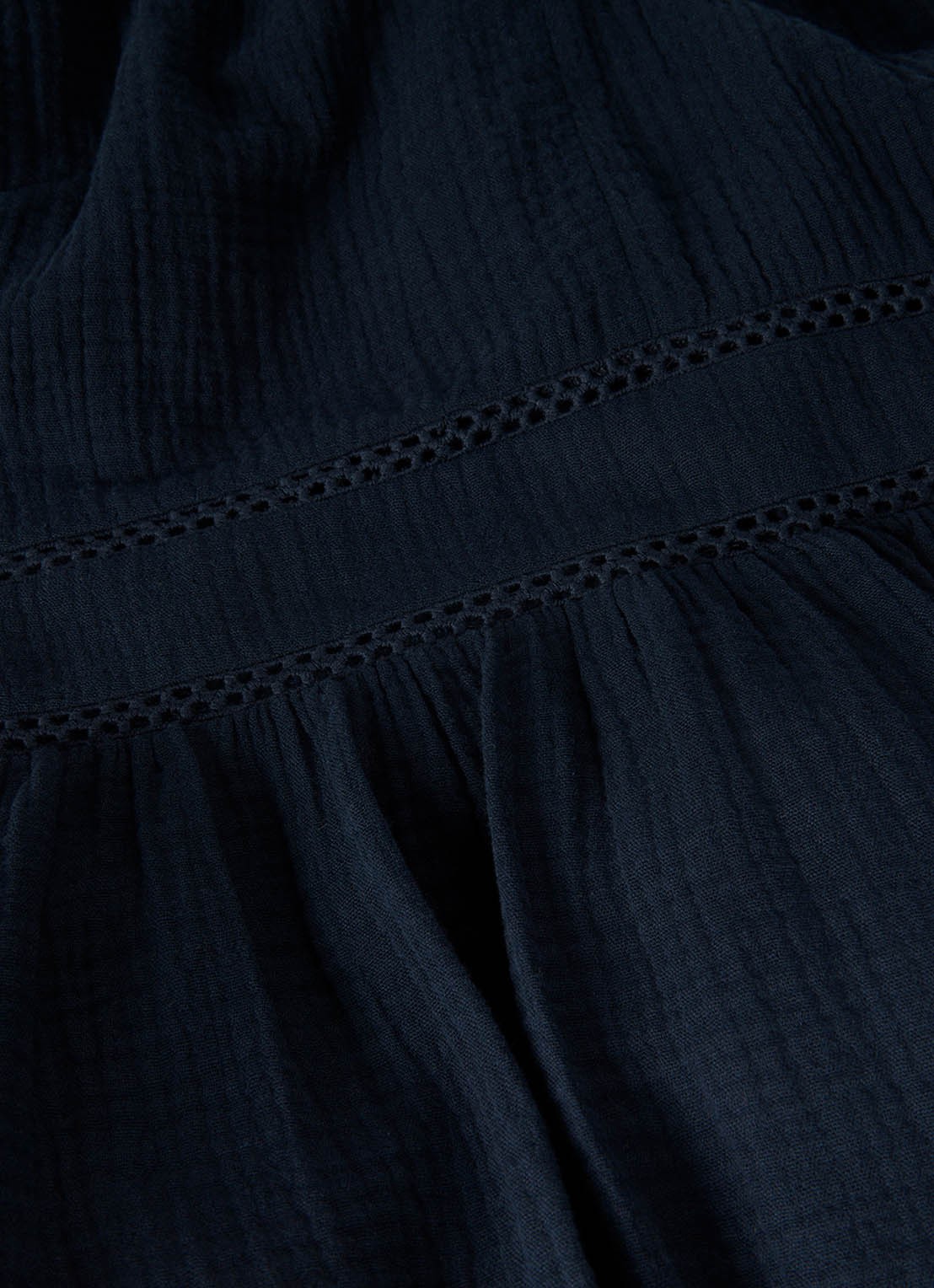 Whistles Midi jurk met plooien en steekzakken - detail 3 donkerblauw