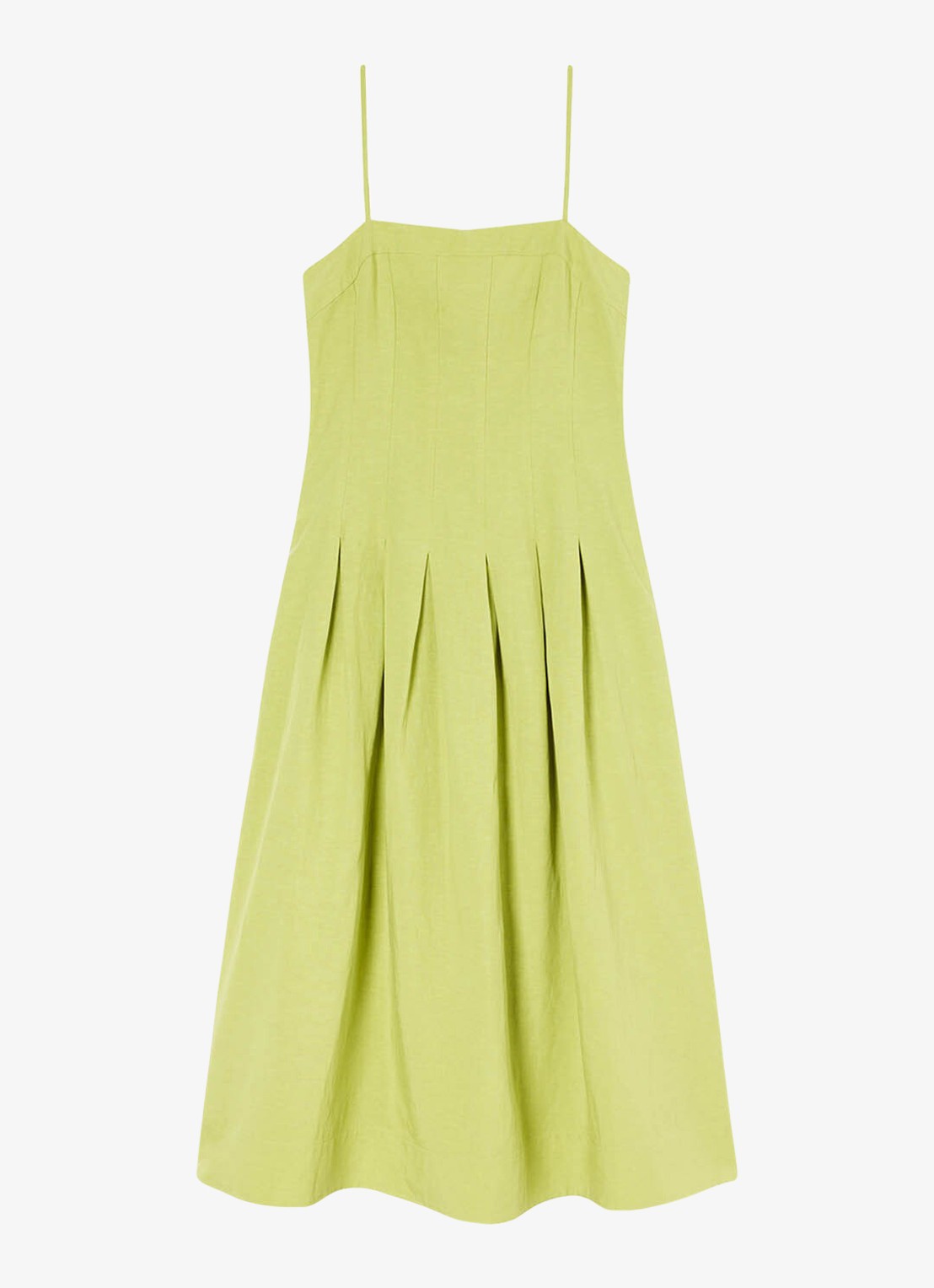 Whistles Midi jurk met plooien - voorkant 4 kiwigroen