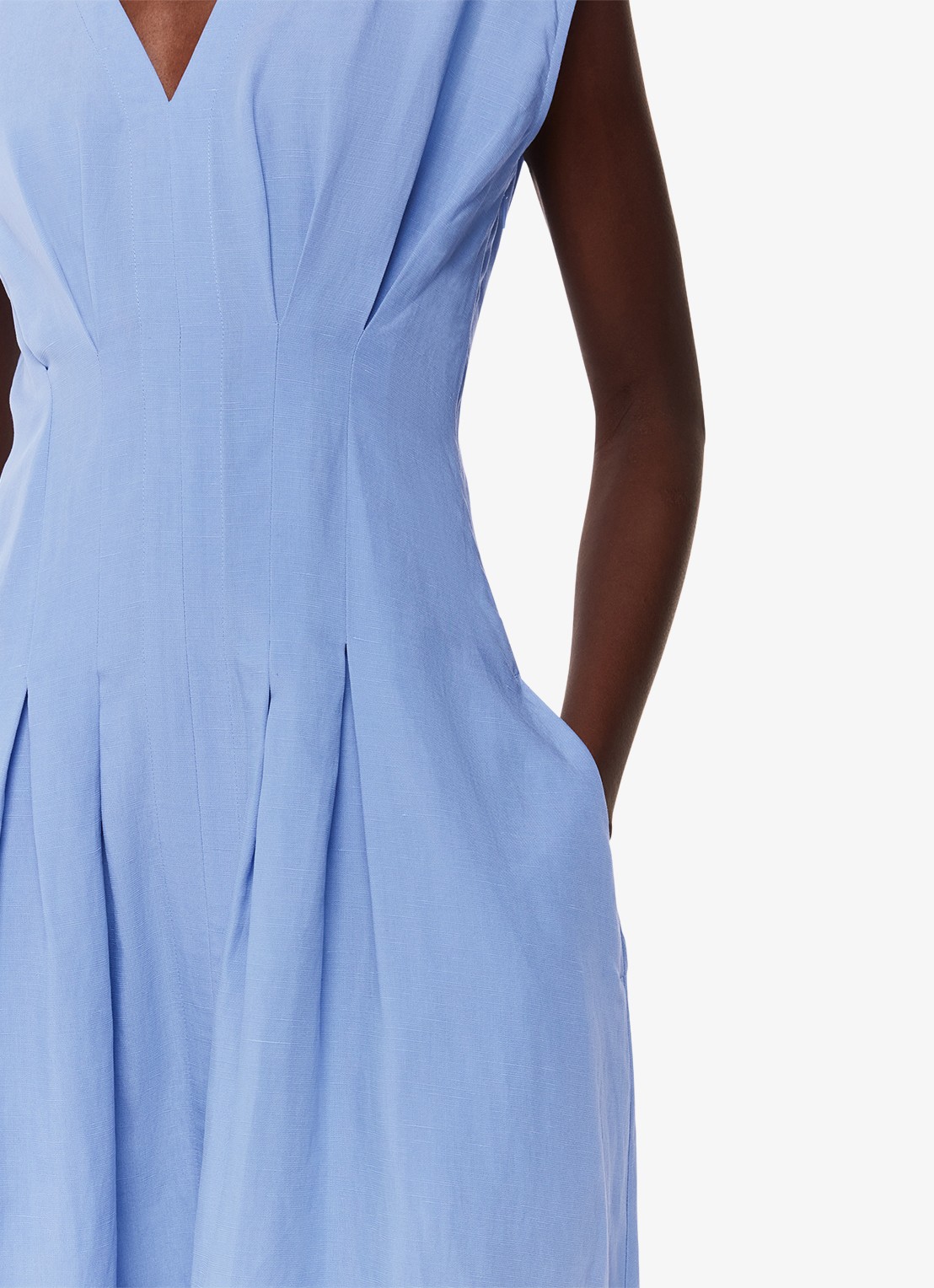 Whistles Midi jurk met steekzakken - detail 2 lichtblauw