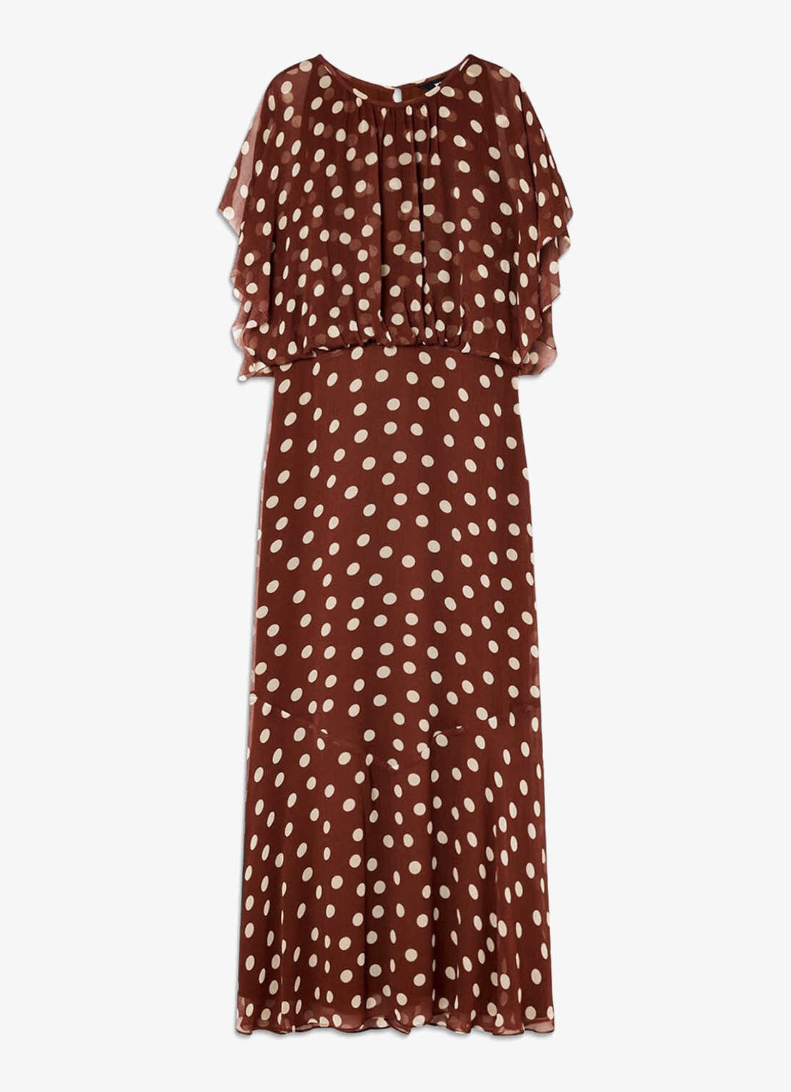 Whistles Midi jurk met stippenprint - voorkant 3 bruin