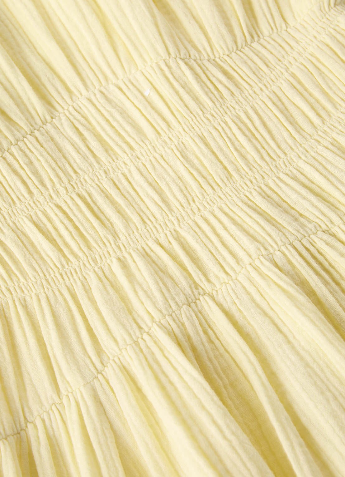Whistles Midi jurk met structuur en pofmouw - detail 5 geel
