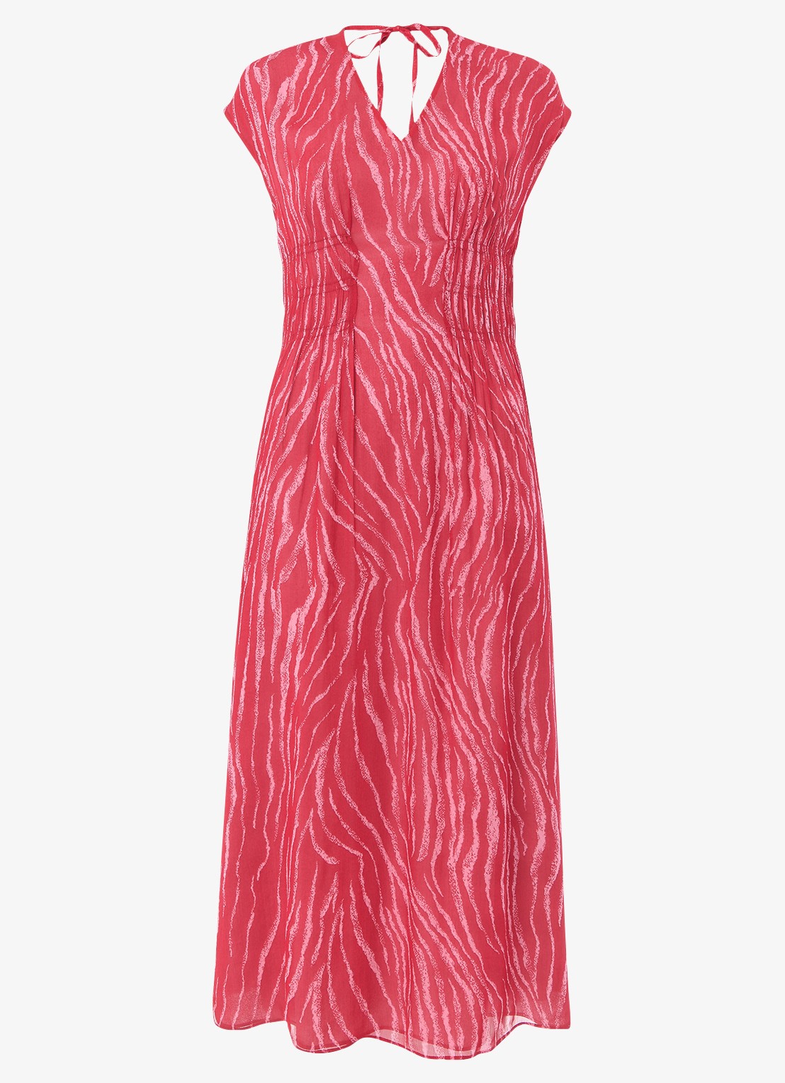 Whistles Midi tuniekjurk met zebraprint  - voorkant 2 kersenrood